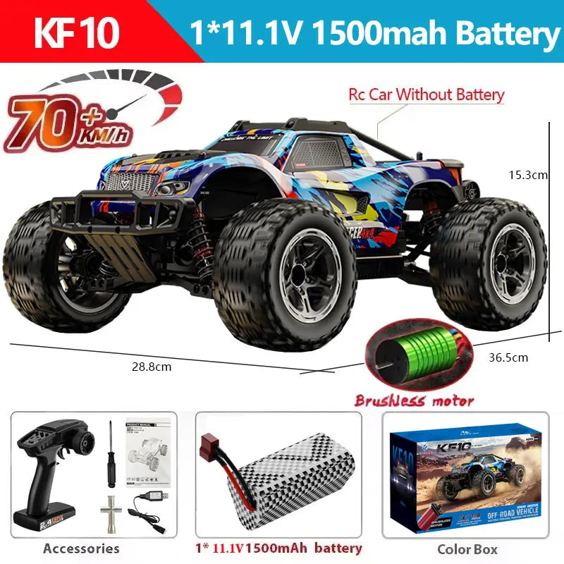 KF10 1:10 4WD RC Car 70KM/H OR 50KM/H Off Road Car 2.4G High Speed Racing Brushless Motor Remote Control Car Drift Monster Truck