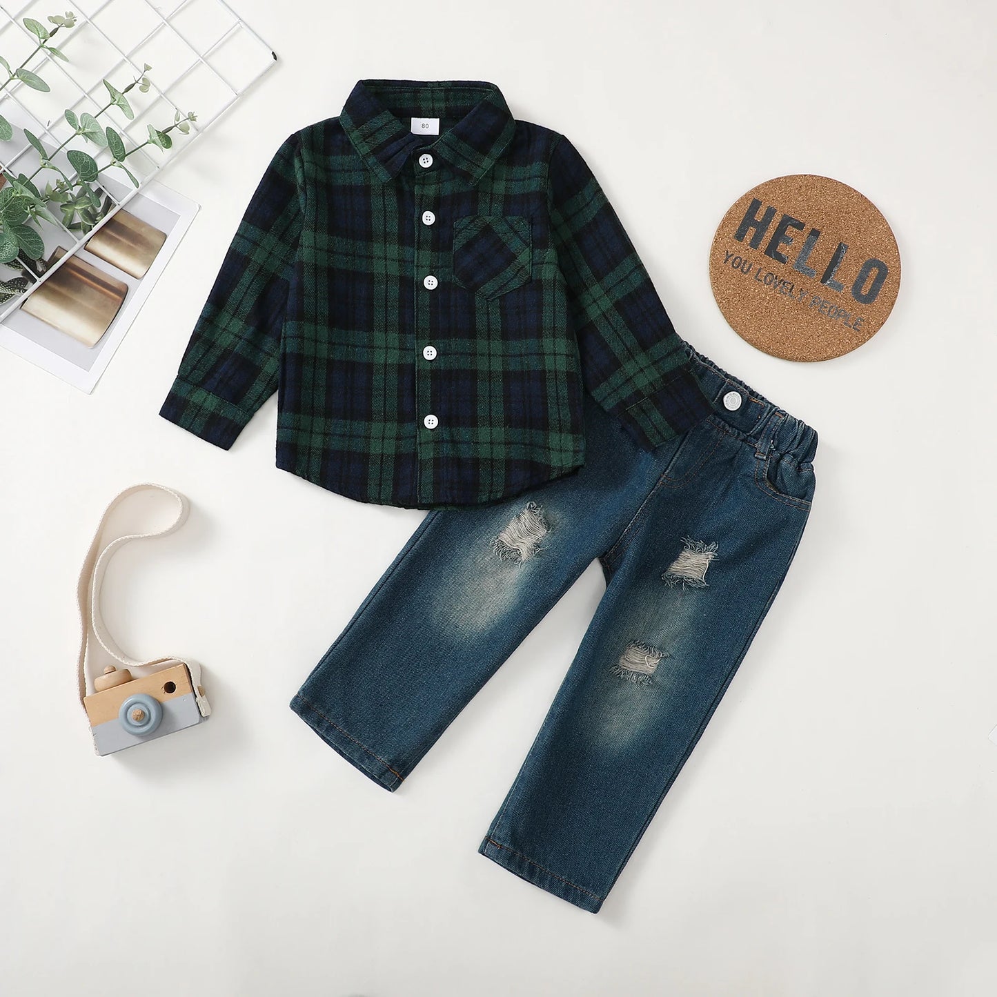 Toddler Winter Outfits Denim Jeans Set for Ages