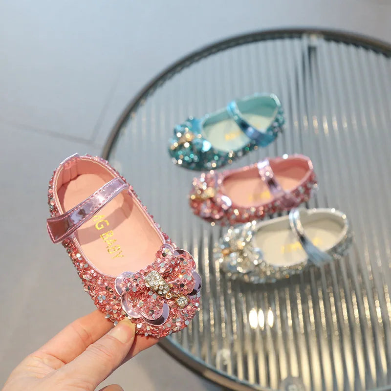 Girls Diamond Princess Shoe2026 Spring Autumn Korean Edition