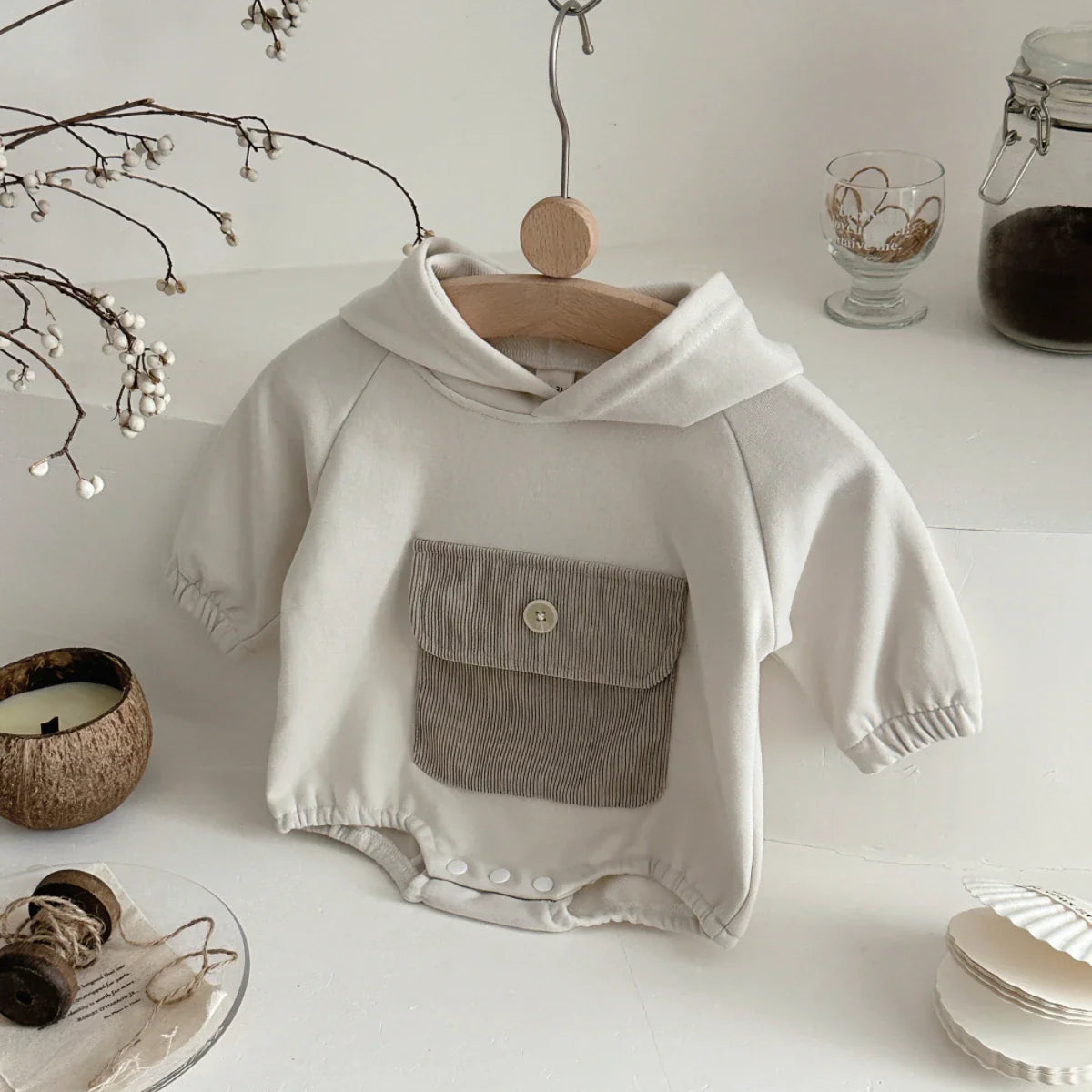 Solo Pocket Hooded Bodysuit