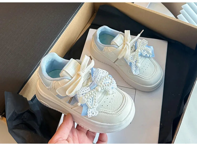Girls Sports Shoes for Students Casual Shoes Princess Style Soft Bottom 2026 Brand New Children Tennis Shoes Breathable Non-slip