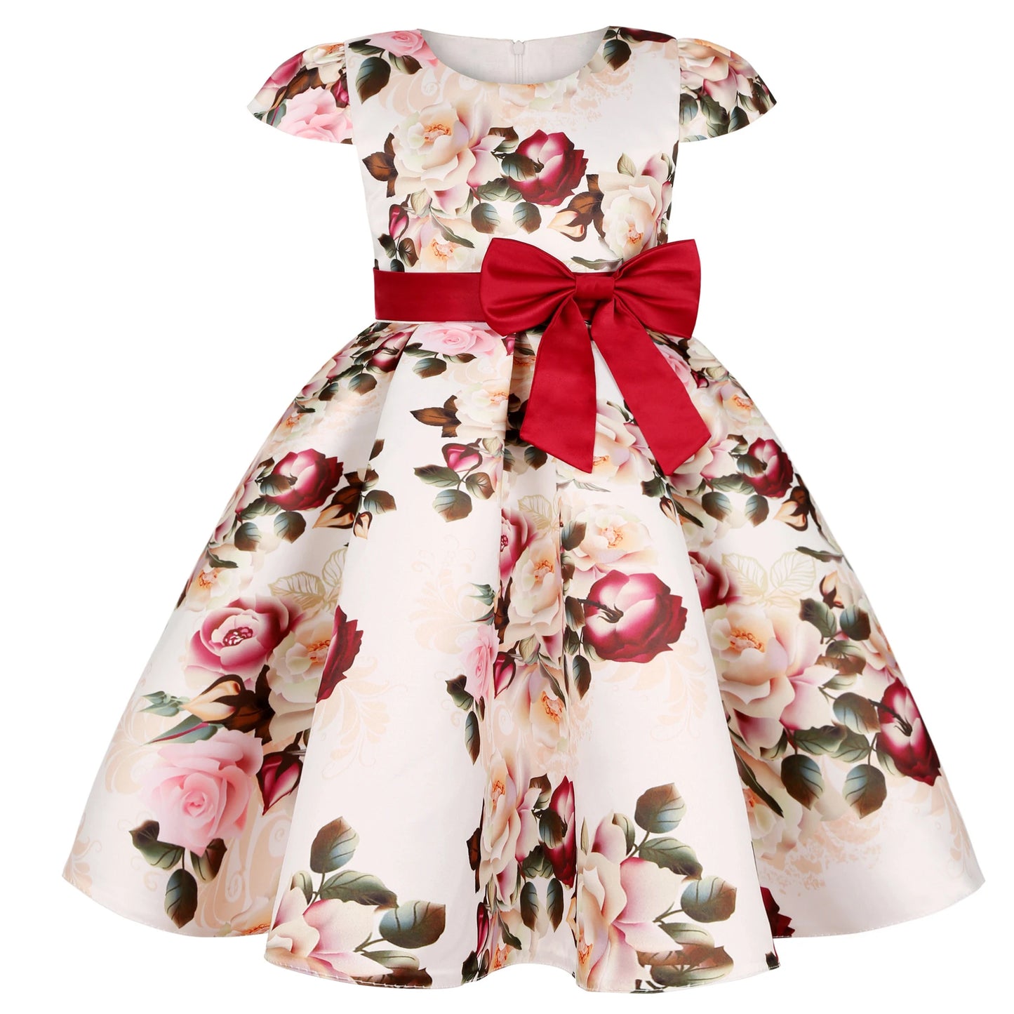 Tatum Baby Girls Flower Striped Dress For Girls Floral Wedding Party Dress