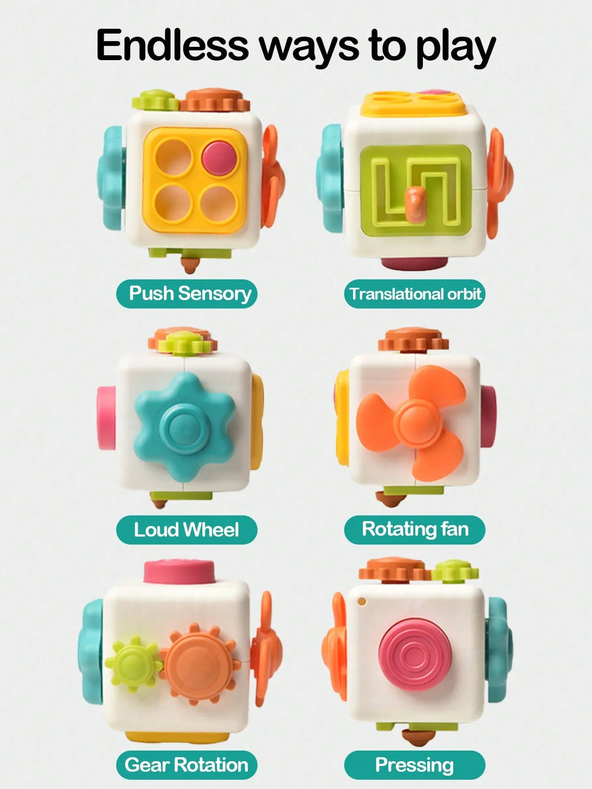 6 in 1 Montessori Educational Toys Sensory Busy Board Baby Practice Skills