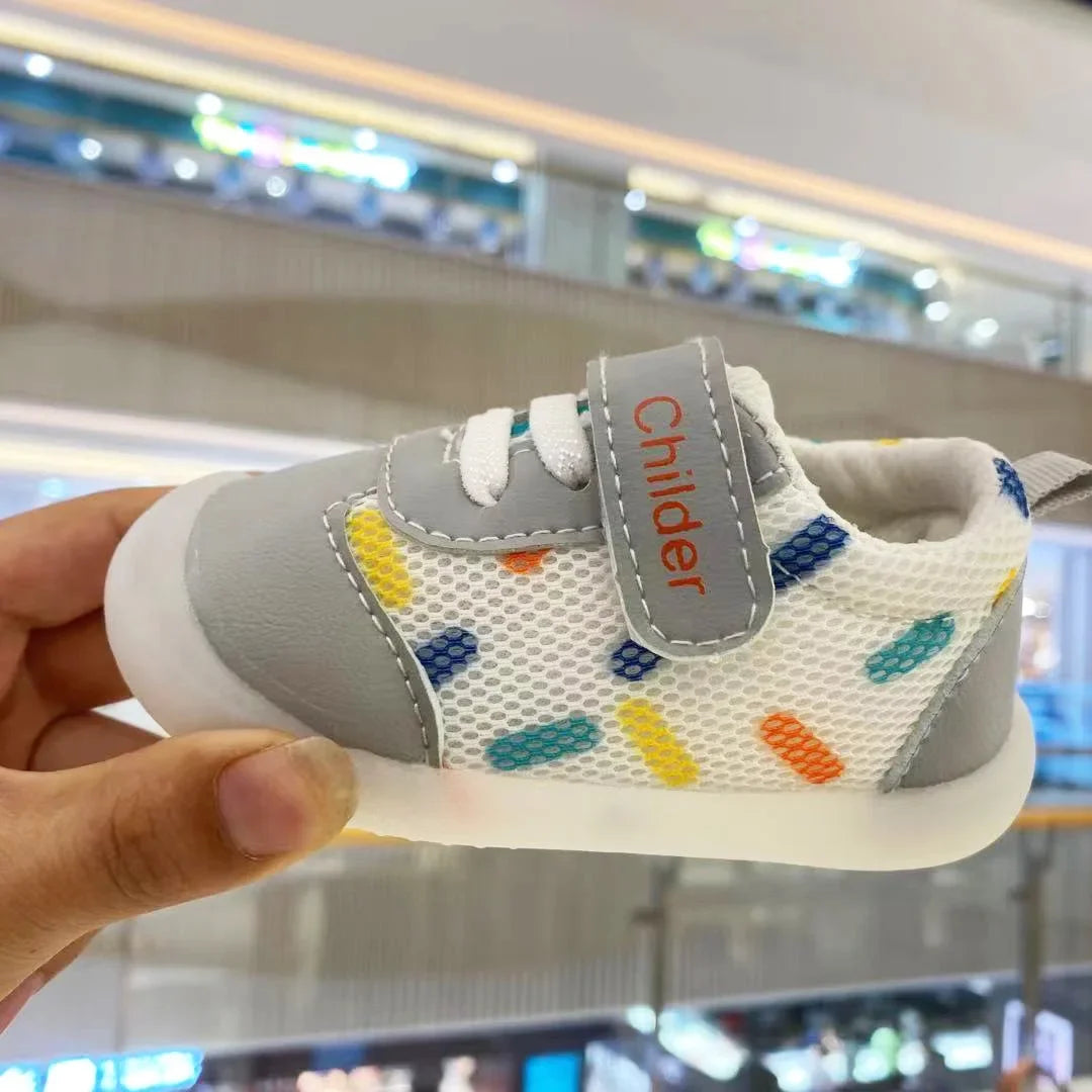 Boys/Girls Baby Walking Shoes 2025 Spring/Autumn New 0-2 Year Old Shoes Soft Sole Mesh Breathable Baby Shoe Nude Shoe Bebê أحذية