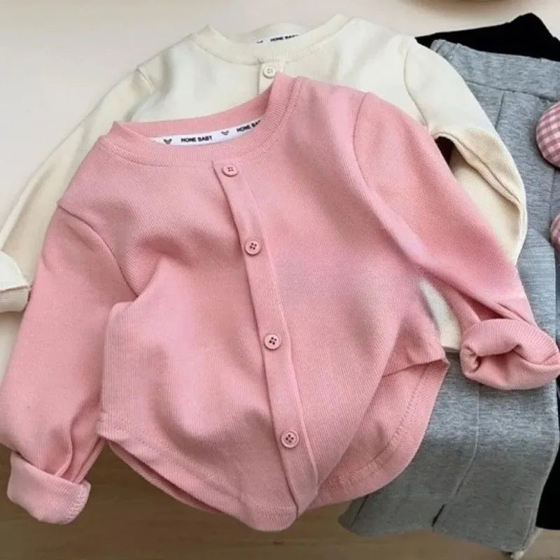 Lillith Cute Long Sleeve Solid Color Tops