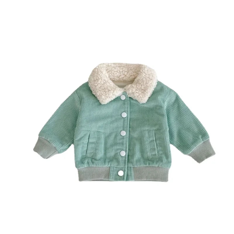 Rosa Winter Baby Girl Lamb Fleece Jacket Fashion Solid