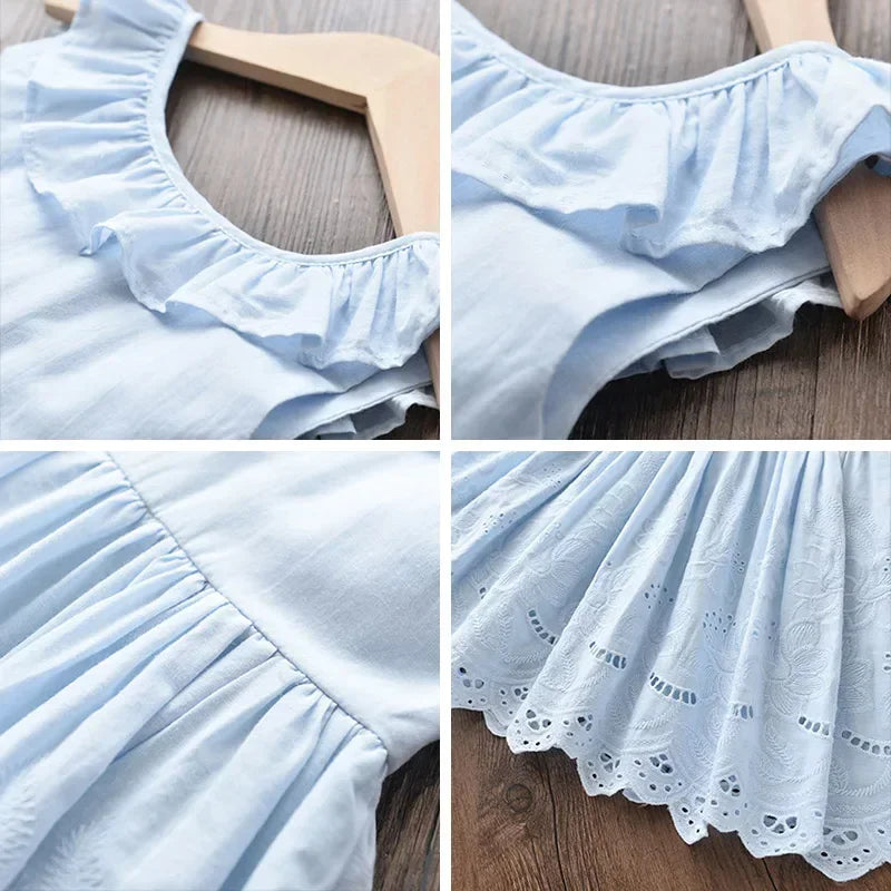 Baby Girls' Elegant Dresses 2024 New Summer Kids Party Costumes Girl Floral Princess