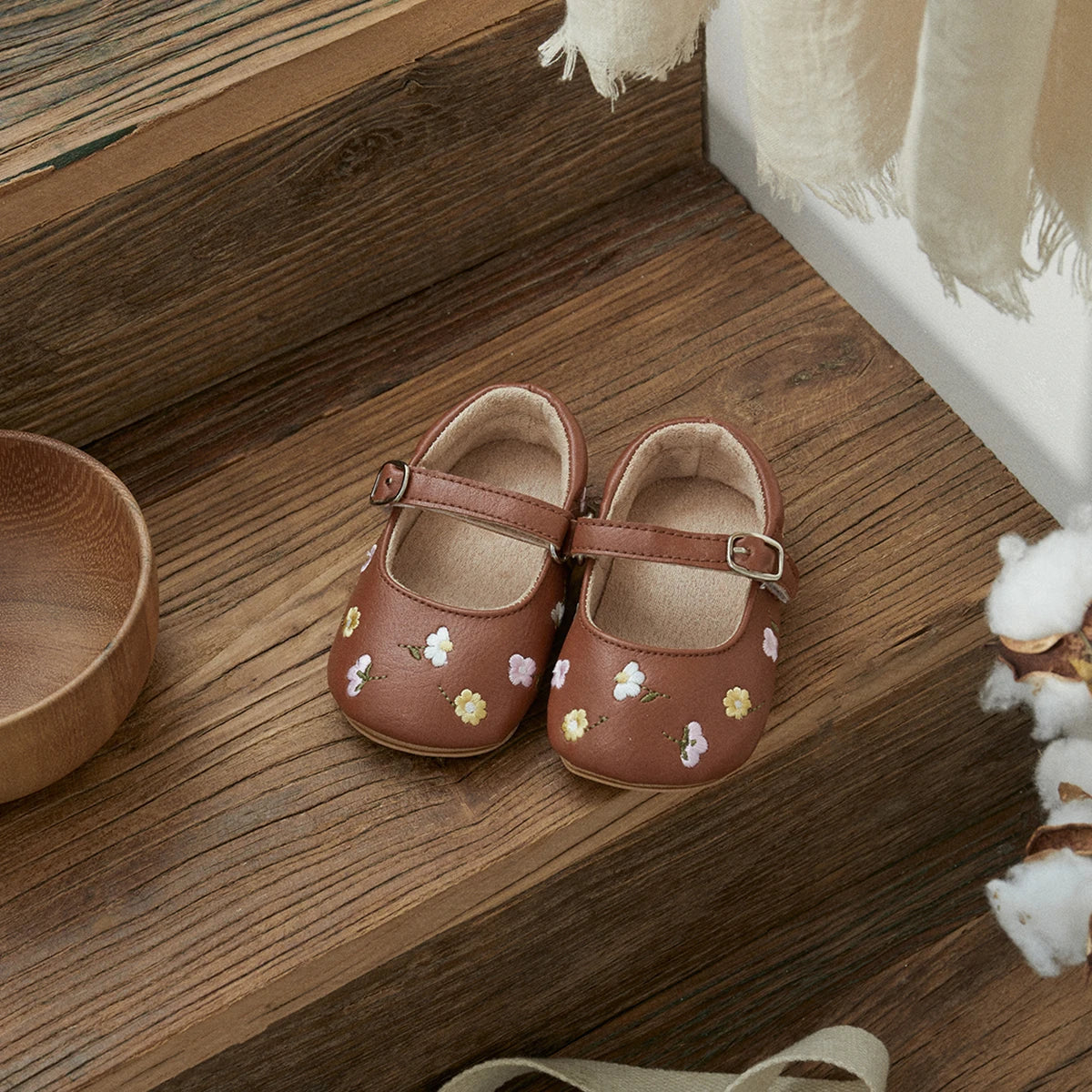 ma&baby 0-18M Baby Girl Shoes Newborn Infant Toddler First Walkers Floral Embroidery Shoes