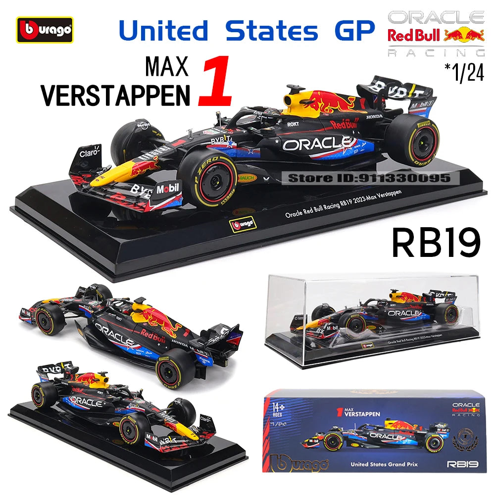 Bburago 1:24 2022~2024 F1 serie various style Red Bull RB19 Gran Premio de Austin SF23 W14 precision model car collection gift