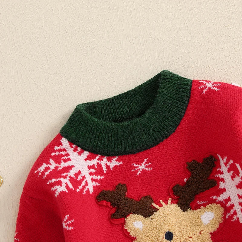 Hector Reindeer Embroidery Pullover Sweater