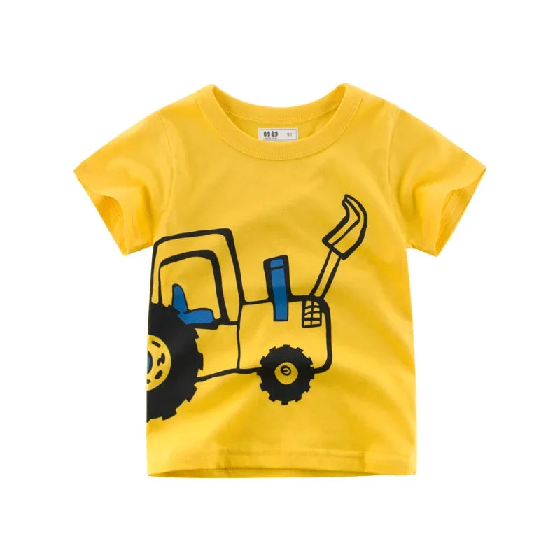 Kaze Cartoon Print Infant Boy Excavator Tees - GuGuTon baby store - Baby Fashion - Toddlers Outfits - Babies Outfits - Toddler Clothes - Kids Clothing - Newborn Clothes - Newborn Wear - Kids Wear - Trending Clothes - Trending Outfits - Fall Fashion - Winter Fashion - Girls Clothes - Boys Clothes - Babies Wear - Kids Accessories - KidsWear - Summer Clothes - Summer Fashion - Summer Trend - Falls Sweaters - Tops - Bottom - Jeans - Blouse - Dresses - Newborn Dresses - Toys