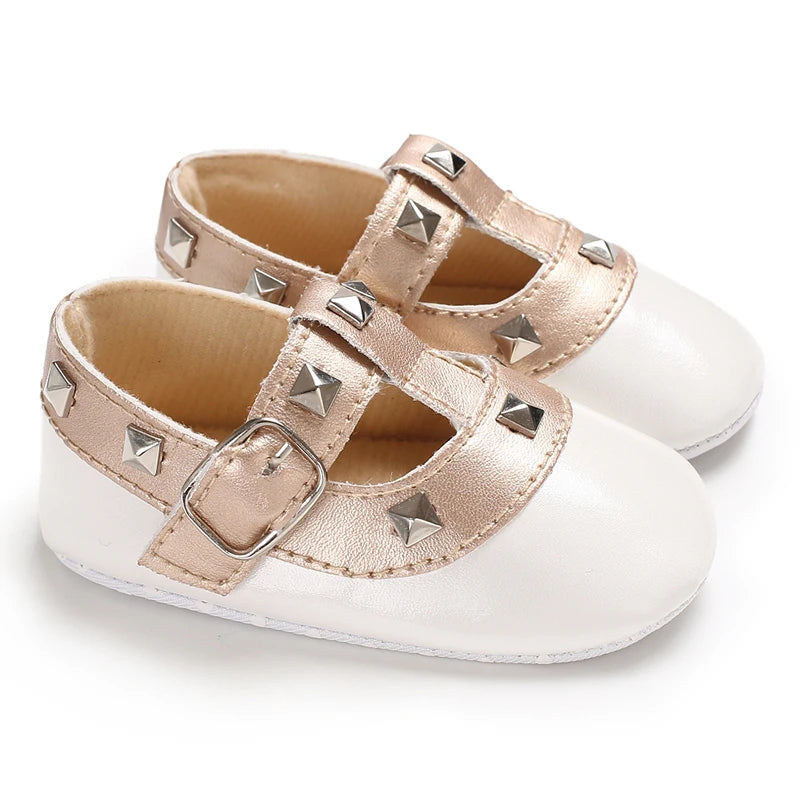 Baby Girl Sandals 2025 Spring and Autumn Korean Edition Versatile Rivet Dancing Princess Single Shoes Fashion Baby Leather Shoes