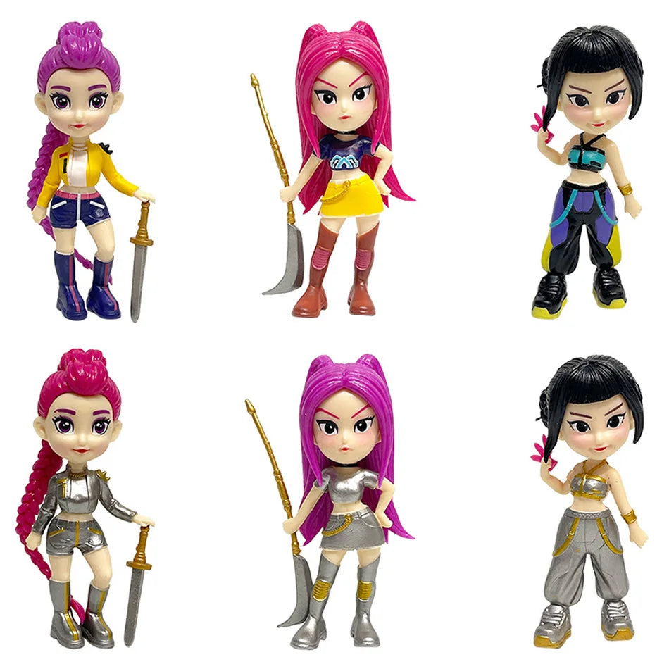 2026 3D Printed Anime Movie KPop& Devil Hunter Girls Derpy Keychains Doll Cute Tiger Action Model Toy Collection Christmas Gifts
