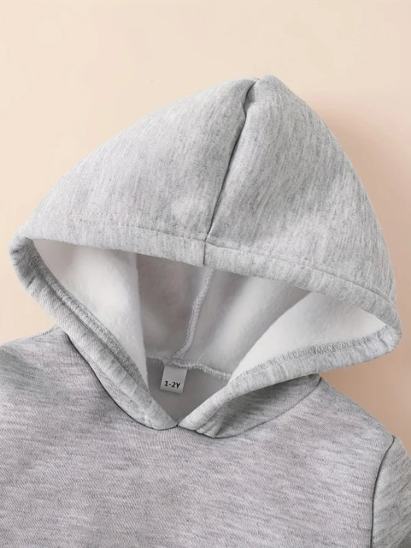 Newborn Baby Boy Fleece Hoodie - Cartoon Design