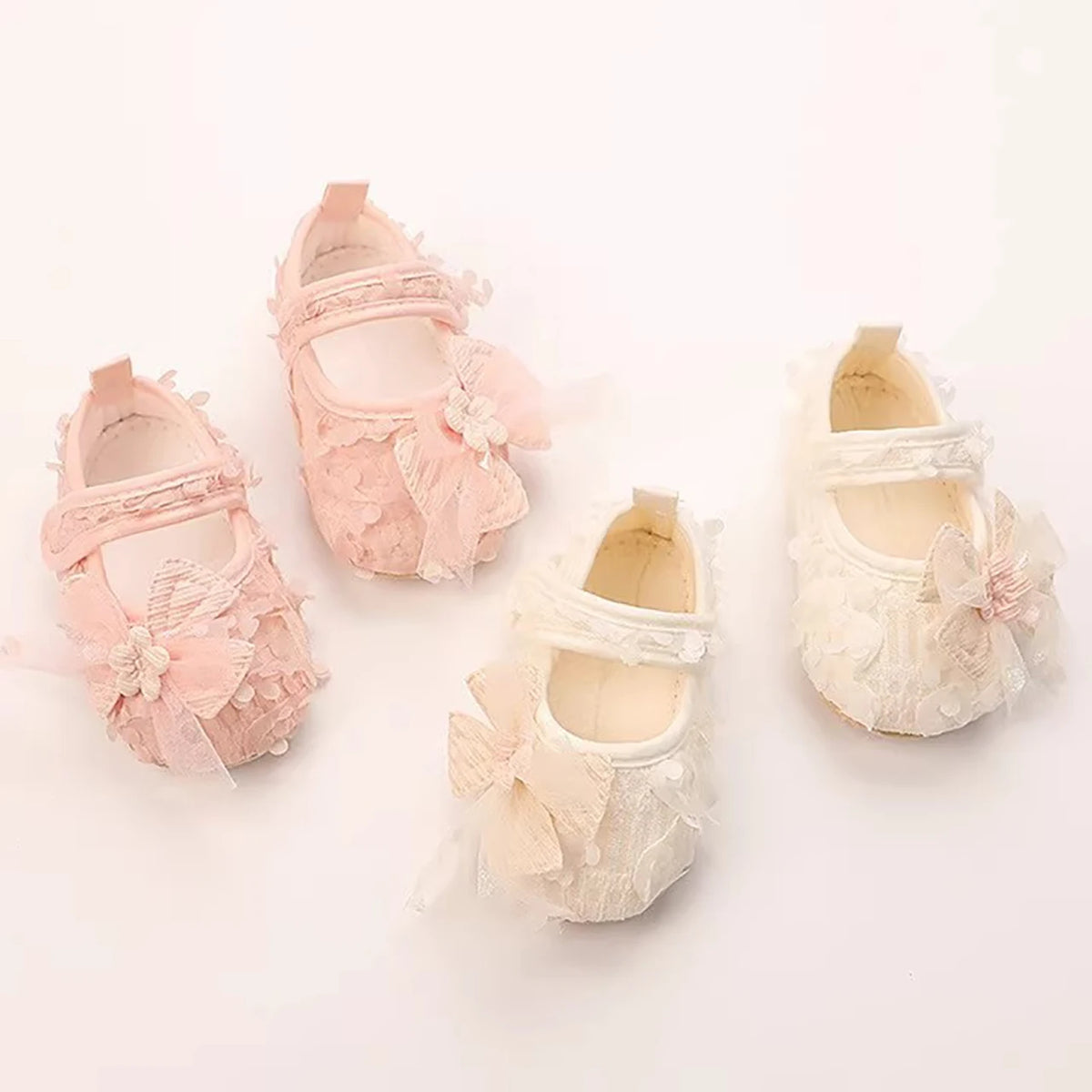 Princess Baby Shoes Petal-Pattern First Walking Shoe Spring Summer Soft-soled Cloth Shoes 0-2Year Kids Girl Non-Slip Indoor Sock