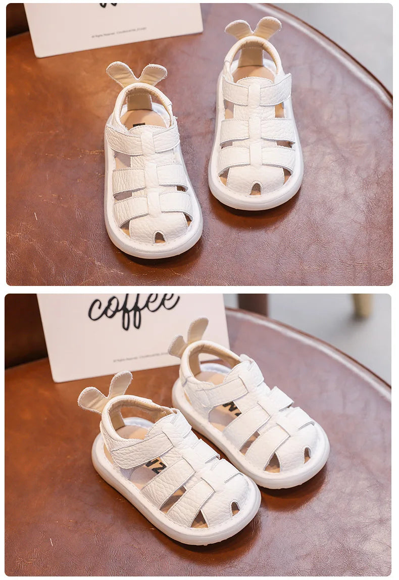 Baby Girls Boys Sandals 2025 Summer Infant Toddler Shoes Genuine Leather Soft-soled School Kids Shoes Children Beach Sandals