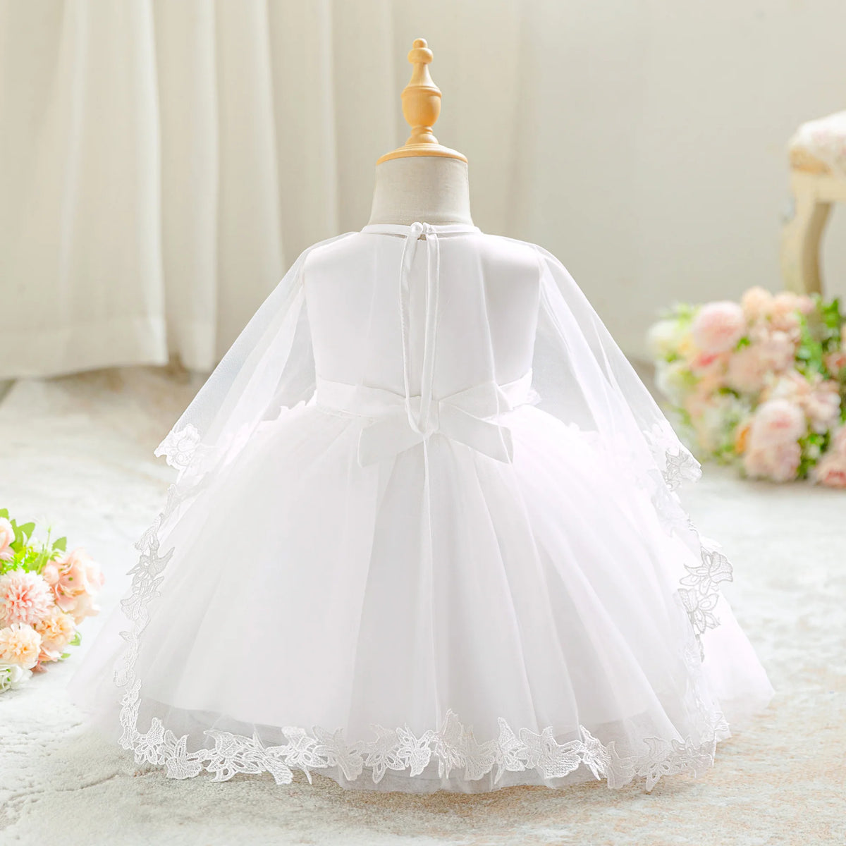 Baby Girl Formal Dress Dress Set (Skirt + Shawl) Elegant White Dress