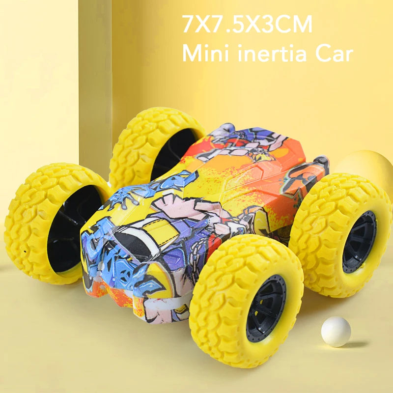 Mini Inertia Car Toys For Children Collision Automatic Turnover Double-Sided Running Car Toy