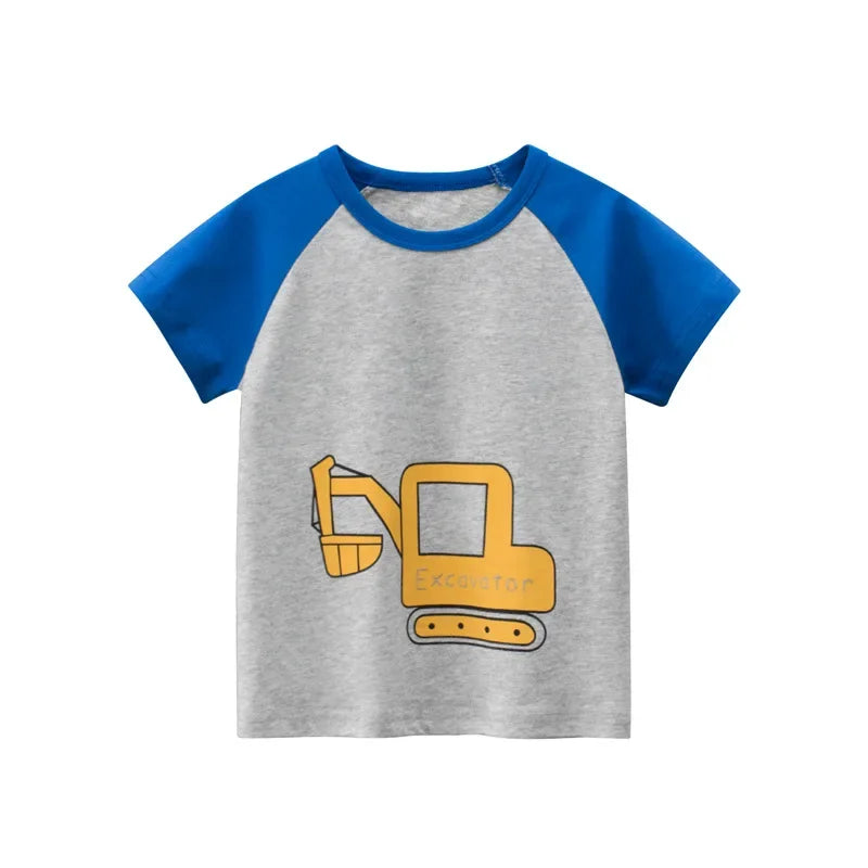 Kaze Cartoon Print Infant Boy Excavator Tees - GuGuTon baby store - Baby Fashion - Toddlers Outfits - Babies Outfits - Toddler Clothes - Kids Clothing - Newborn Clothes - Newborn Wear - Kids Wear - Trending Clothes - Trending Outfits - Fall Fashion - Winter Fashion - Girls Clothes - Boys Clothes - Babies Wear - Kids Accessories - KidsWear - Summer Clothes - Summer Fashion - Summer Trend - Falls Sweaters - Tops - Bottom - Jeans - Blouse - Dresses - Newborn Dresses - Toys