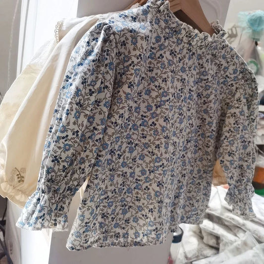 Ursula Cute Floral Print Long Sleeve Tops