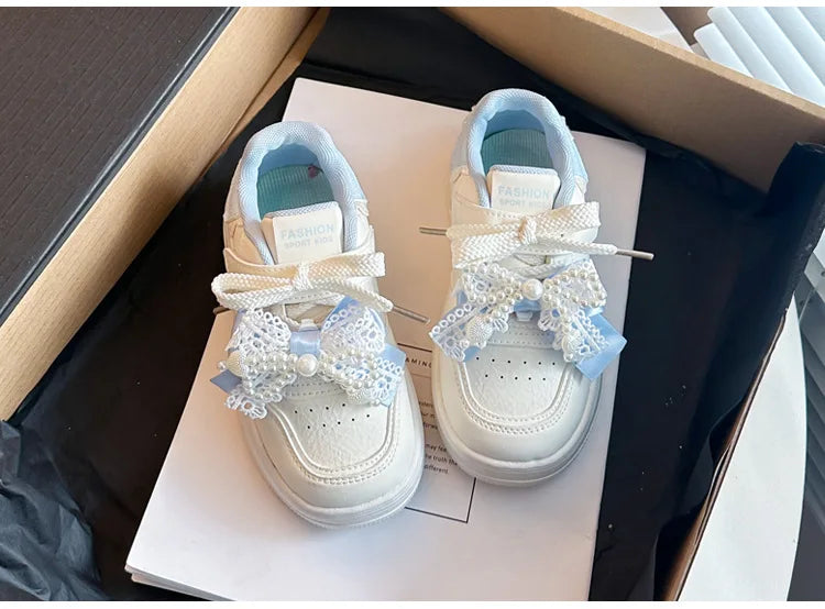 Girls Sports Shoes for Students Casual Shoes Princess Style Soft Bottom 2026 Brand New Children Tennis Shoes Breathable Non-slip