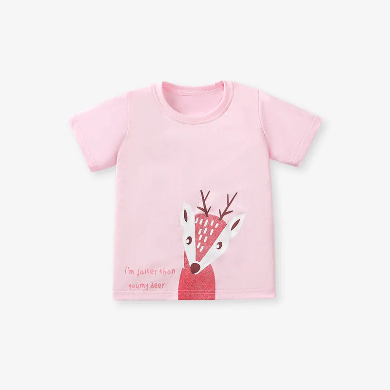 Tatiana Short Sleeve Euro-American Cartoon Tops