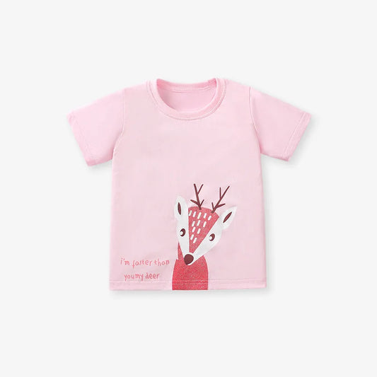 Tatiana Short Sleeve Euro-American Cartoon Tops