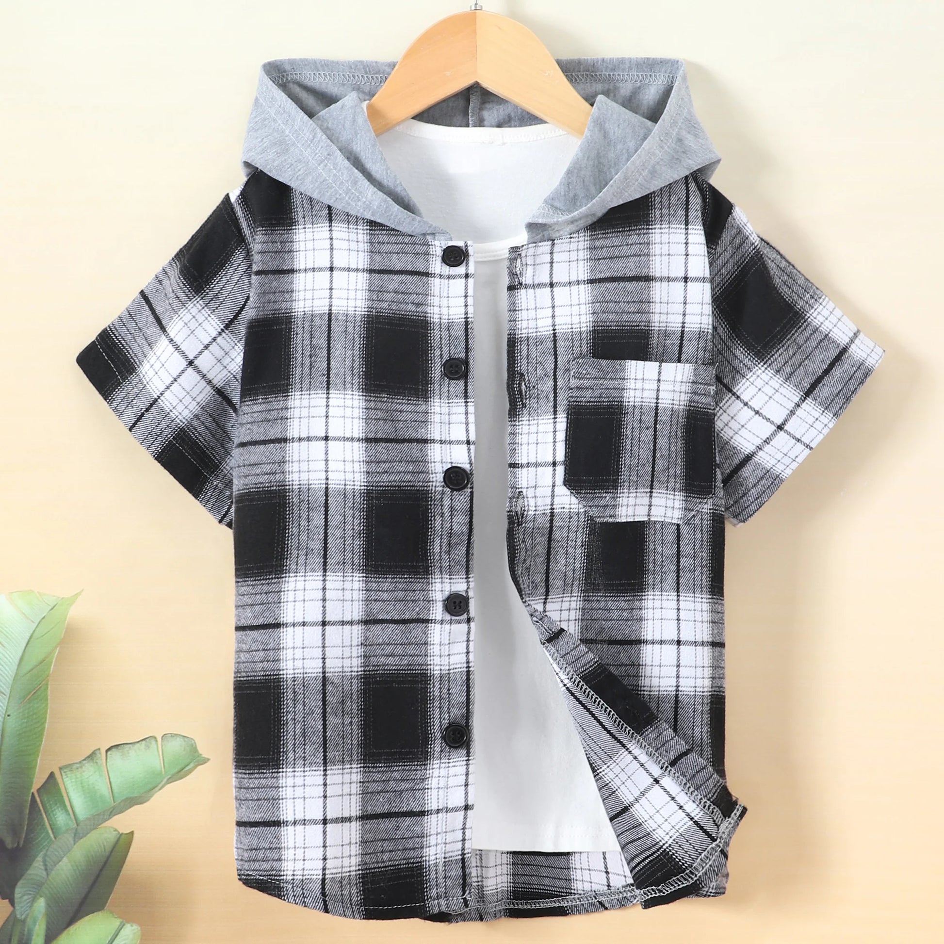 Ramon Casual Short Sleeve Hooded Shirt - GuGuTon baby store - Baby Fashion - Toddlers Outfits - Babies Outfits - Toddler Clothes - Kids Clothing - Newborn Clothes - Newborn Wear - Kids Wear - Trending Clothes - Trending Outfits - Fall Fashion - Winter Fashion - Girls Clothes - Boys Clothes - Babies Wear - Kids Accessories - KidsWear - Summer Clothes - Summer Fashion - Summer Trend - Falls Sweaters - Tops - Bottom - Jeans - Blouse - Dresses - Newborn Dresses - Toys