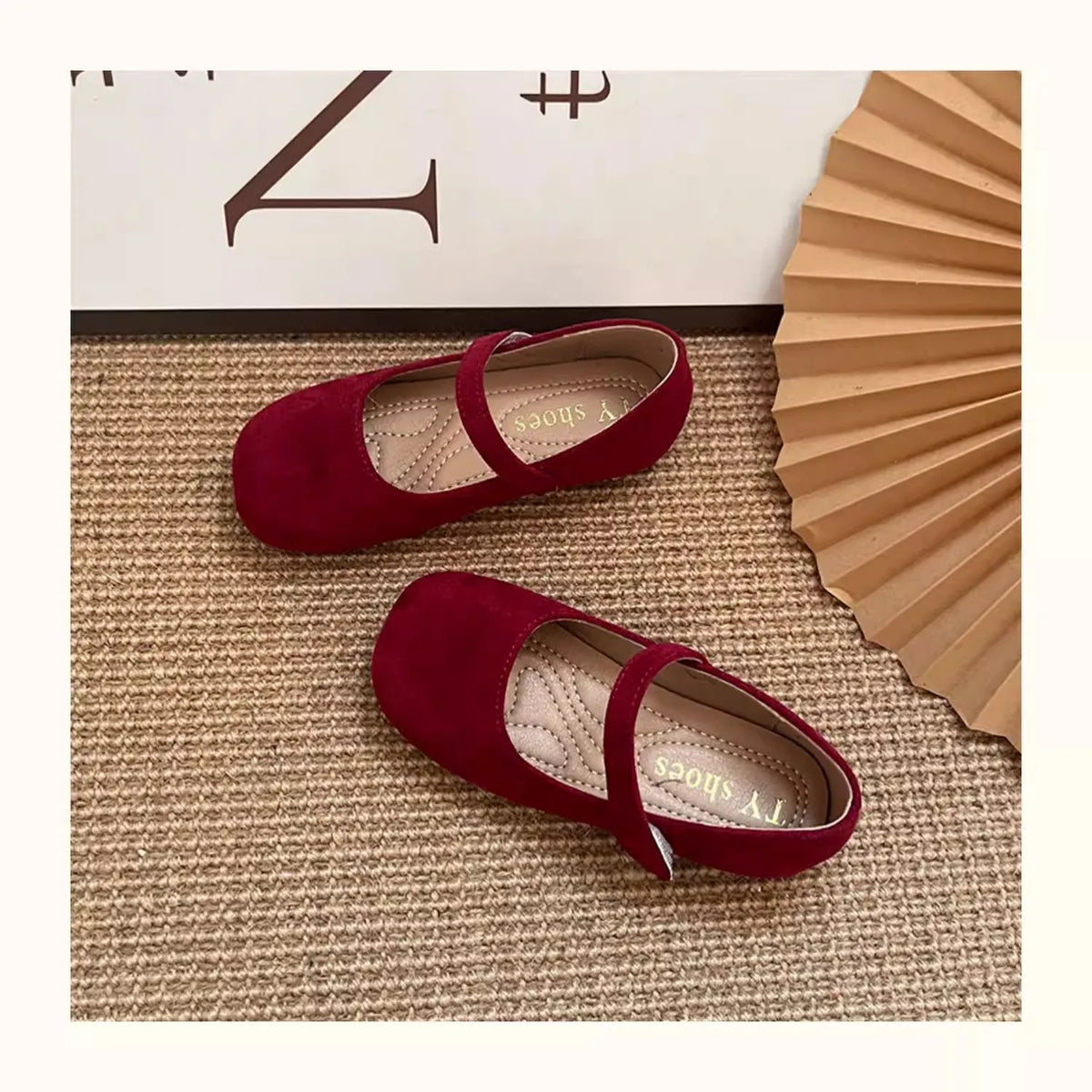 Spring Suede Mary Jane Shoes for Girls Vintage French Style Children Flat Shoe Easy Wear Adjustable Strap Children Shoes 23-35