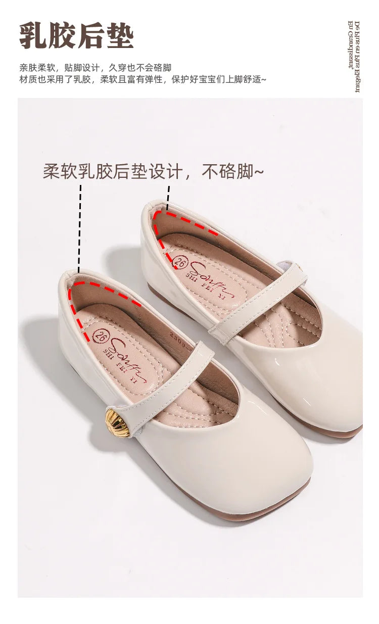 Zapatos Niña Girl Leather Shoe New Red Princess Shoes Summer Flat Sole Single Shoe Mary Jane Shoe Lolita Shoes Girl Kids Shoes