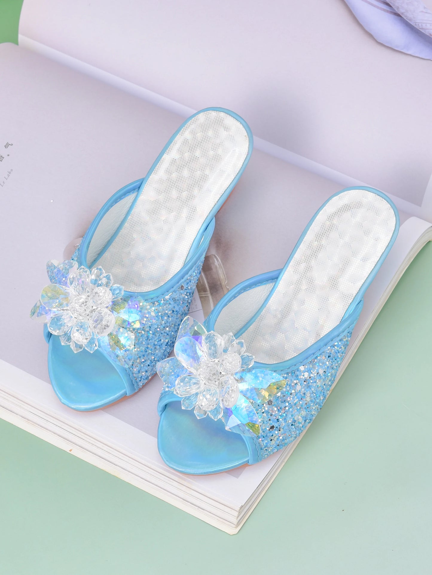 Brielle Girls Crystal Slippers High Heels - Perfect for All Seasons