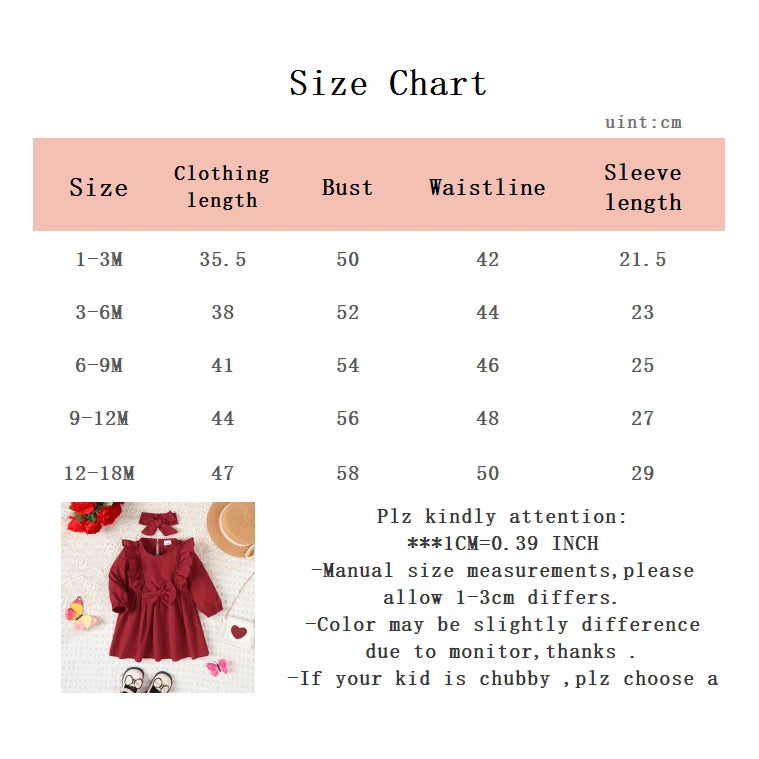 Della Christmas Dresses for Baby Girls - Long Sleeved with Bow