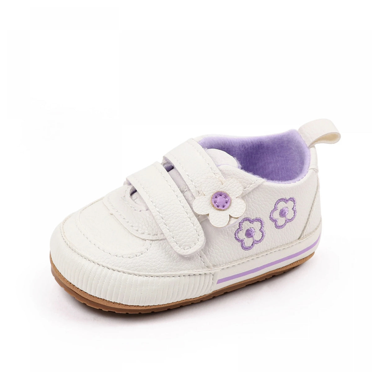 Citgeett Infant Baby Girls Shoes Soft Sole Floral Embroidery Hook-Loop Closure Non-slip Sneakers