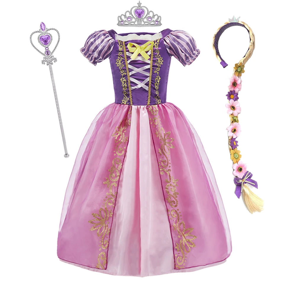 Girls Costume Children Cosplay Princess Dress Kids Halloween Birthday Pageant Party