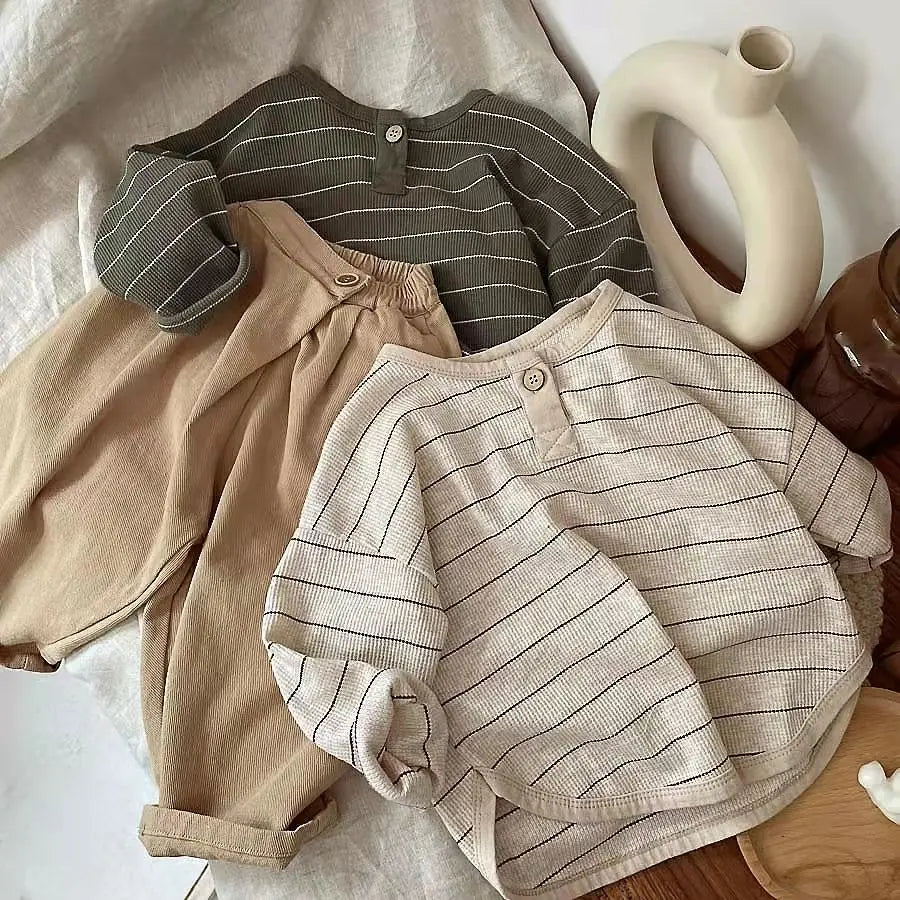 Tania Casual Loose Striped Long Sleeve Tops