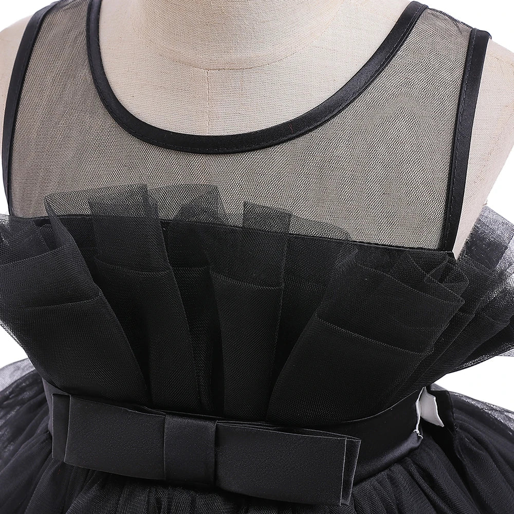 Summer Baptism Bridesmaids Party Baby Girls Dresses Tulle Trailing Wedding Birthday Princess Dress