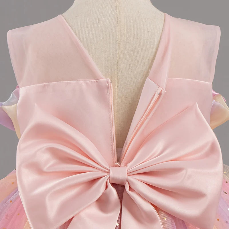 Girls Princess Dresses Tailing Flower Sleeveless Kids Wedding Dresses