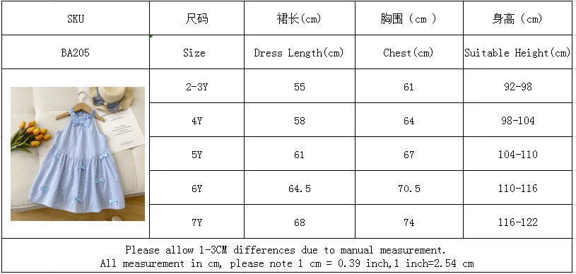 Kids Dresses for Girls Summer Casual Checkered Bow Halter Neck Dress