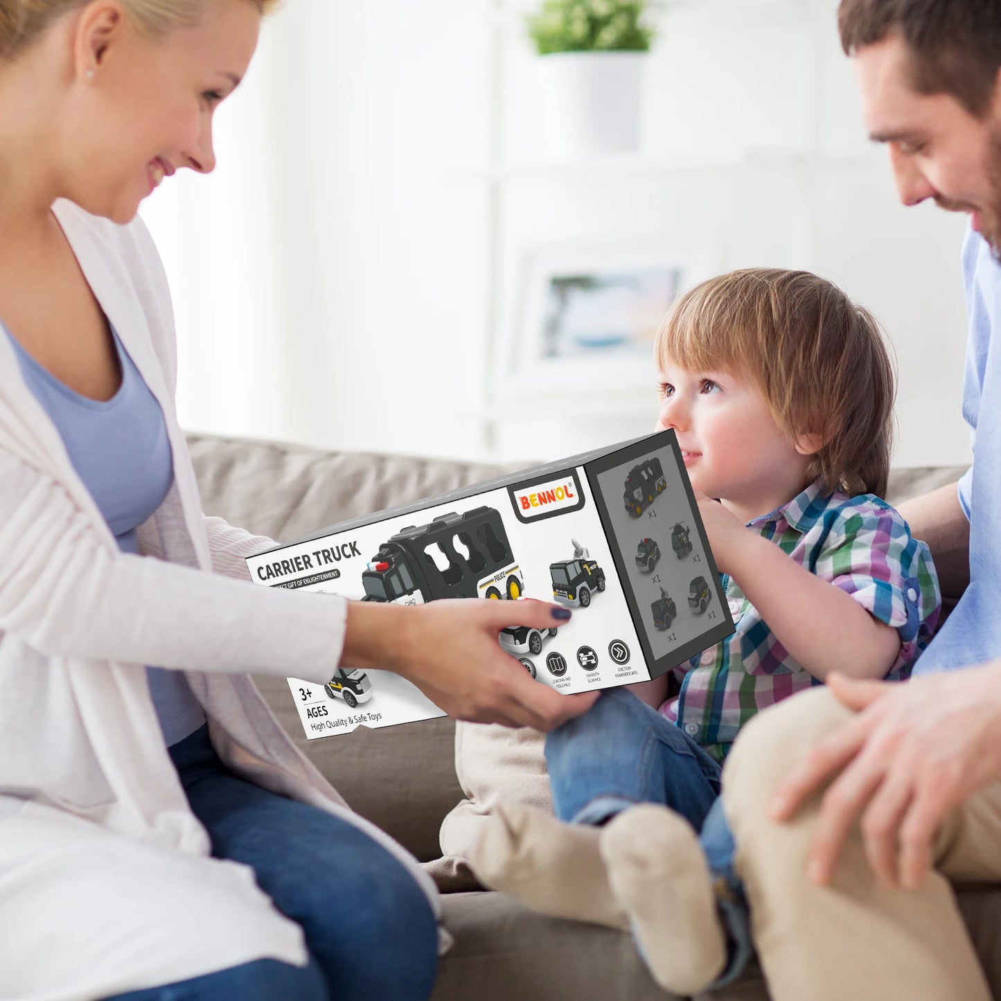 Police Truck Toy Set for Kids - 5 in 1 Truck and Cars