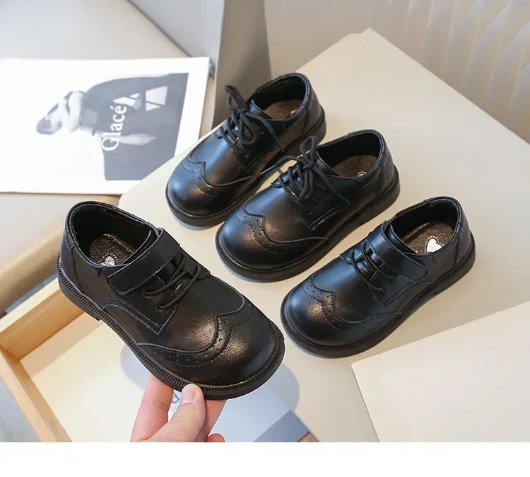 School Student Shoes for Boys Kid Spring Autumn Block New Black Boy Girl Loafer Soft Sole Kid Flats