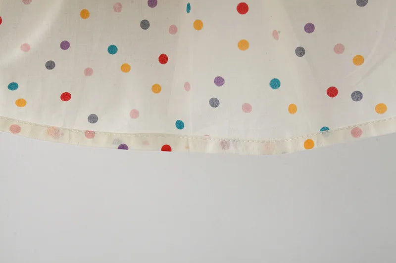 Kadia Polka Dot Baby Dress with Flower Embroidery