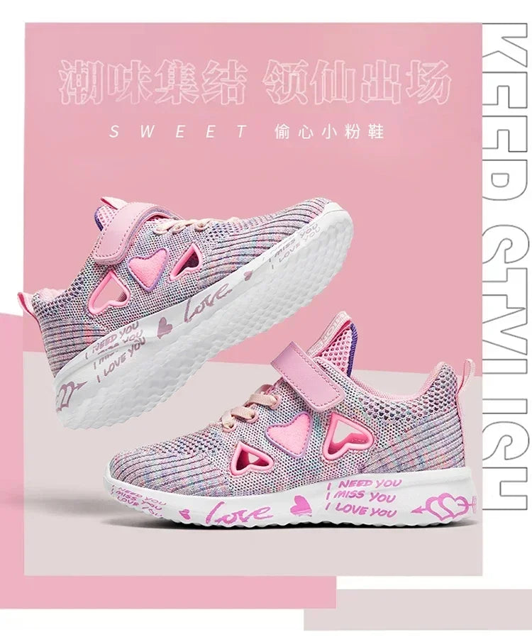 Girls Sneakers Kids Summer Light Mesh Casual Shoes Children Autumn Breathable Tenis