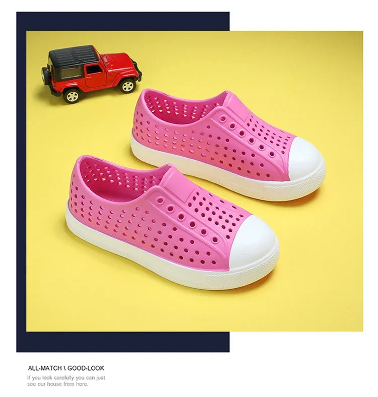 2024 New Kids Shoes Summer Breathable Quick-Drying Water Shoes with Drainage Holes Boys Girls Sandals 24-34