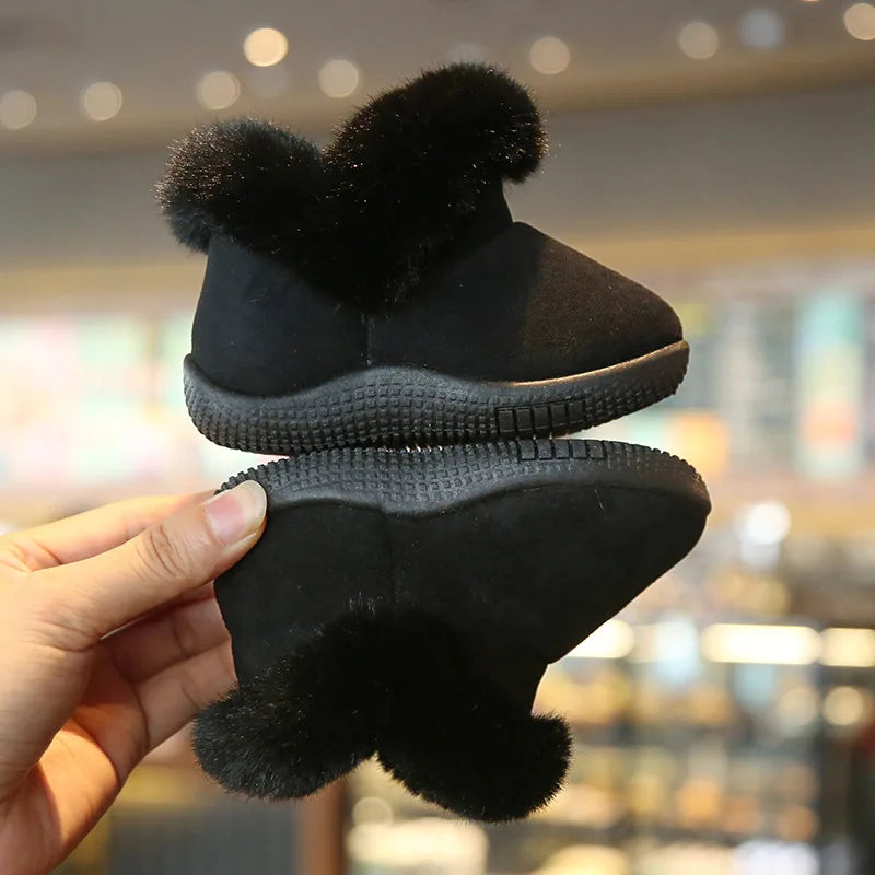 Baby Girl Shoes Snow Boots Kids Cotton Shoes Plush Warm First Walkers Non-slip Infant Boots