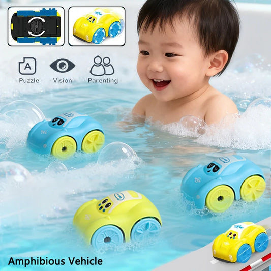 Baby Bath Toys Amphibious Cars Bathroom Floating Clockwork Toy Car
