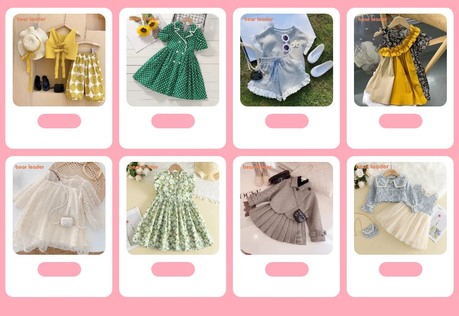 Bear Leader Floral Girls Dress Floral Kids Dresses Girls Princess Dress