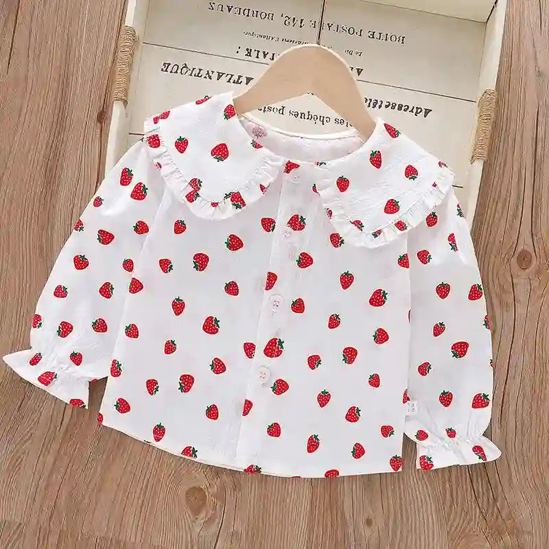 Sailyn Long-Sleeved Cotton Lapel Lace Top