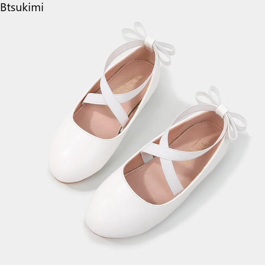 2026 New Girl Shoe Girl Christmas Shoes Party Performance Ballet Flats Slip on Boat Shoes Girl Dress Ballerina Princess Shoes