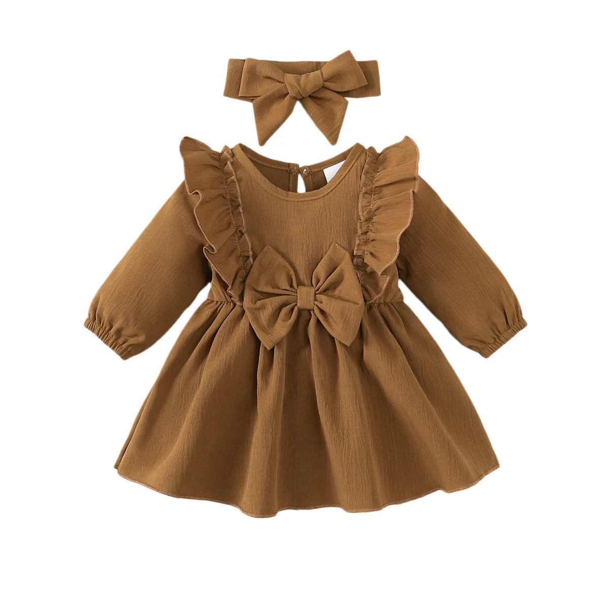 Della Christmas Dresses for Baby Girls - Long Sleeved with Bow