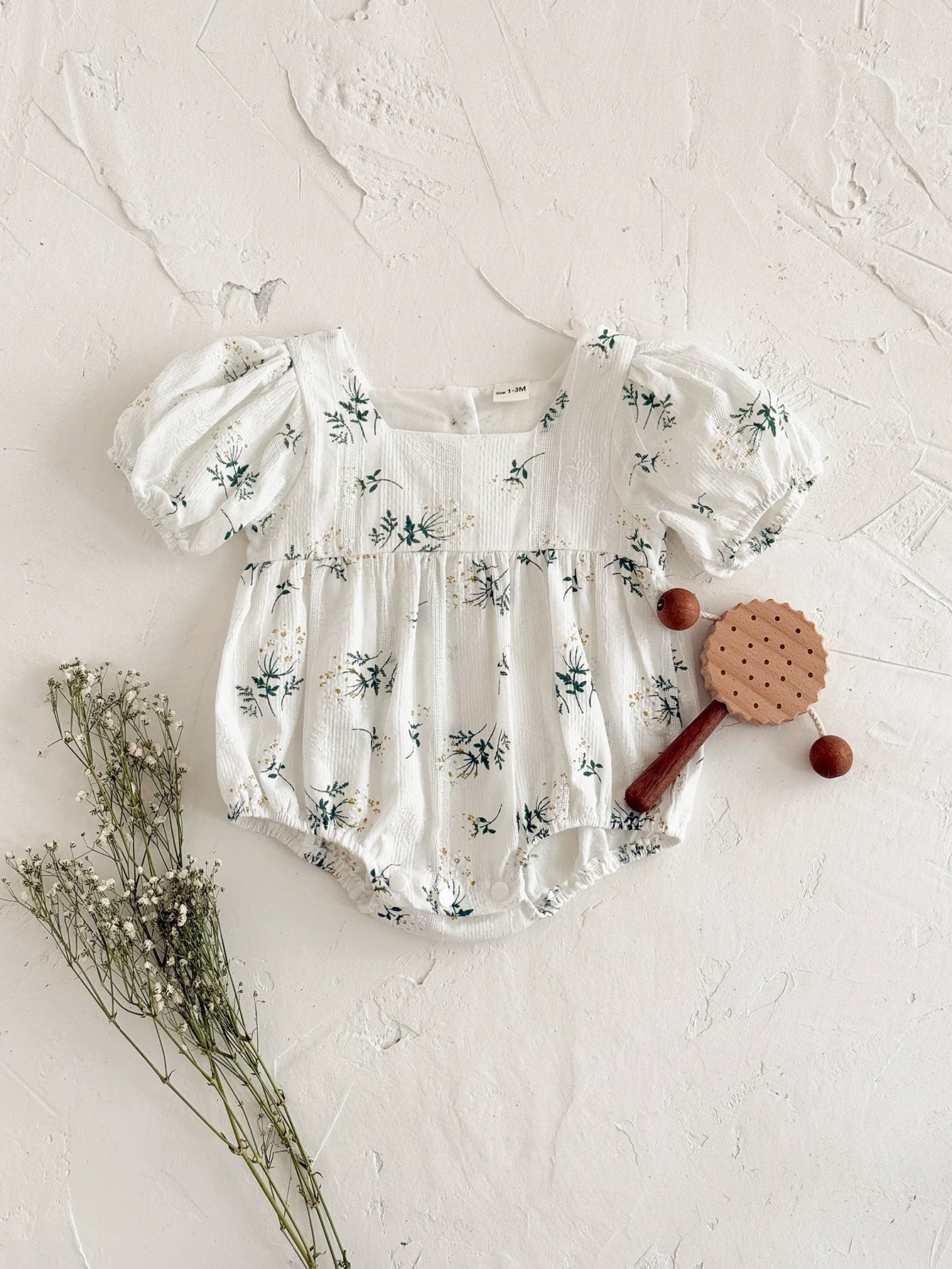 Puff Sleeve Garden Romper
